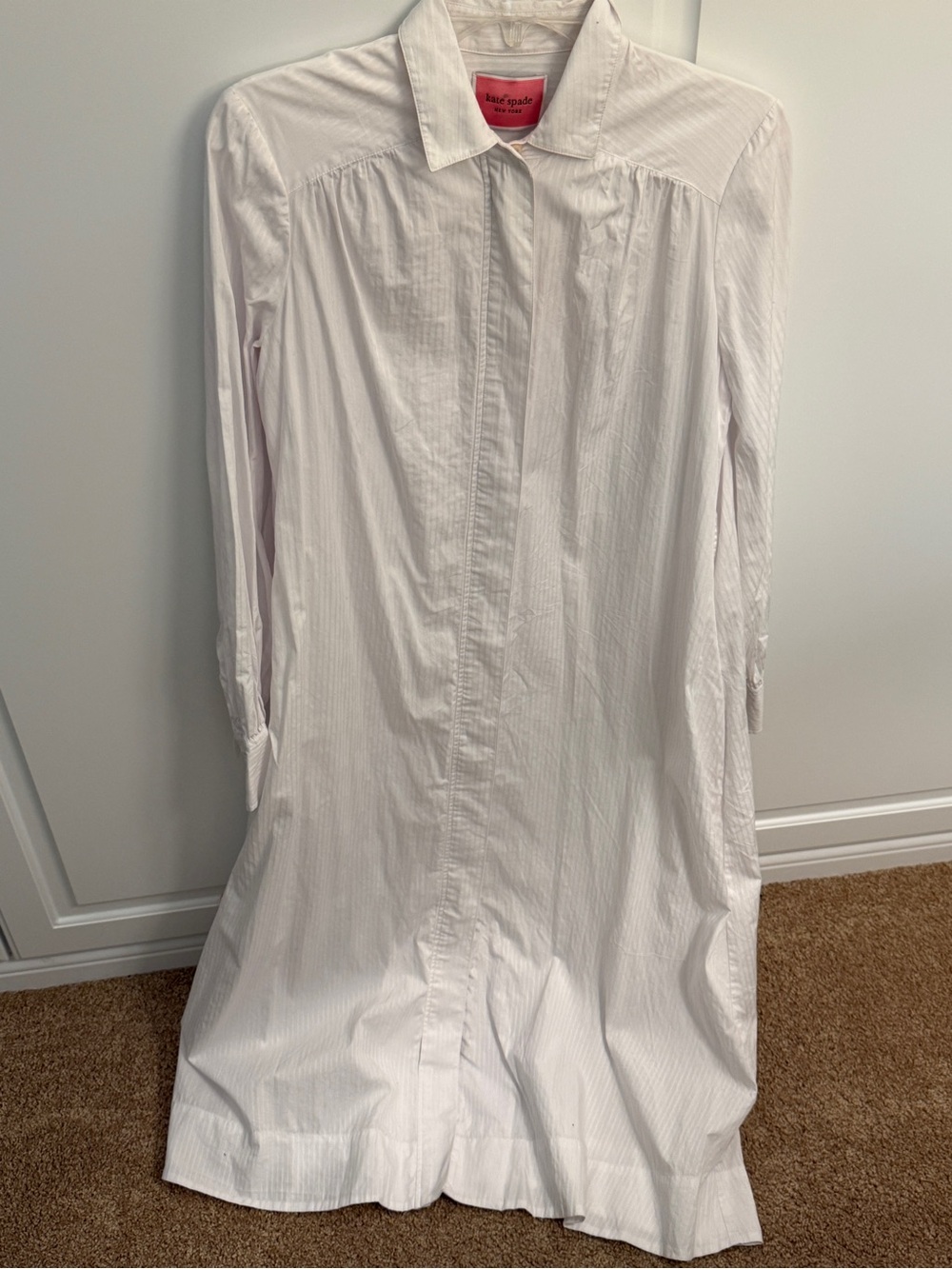 kate spade white zip-front shirtdress